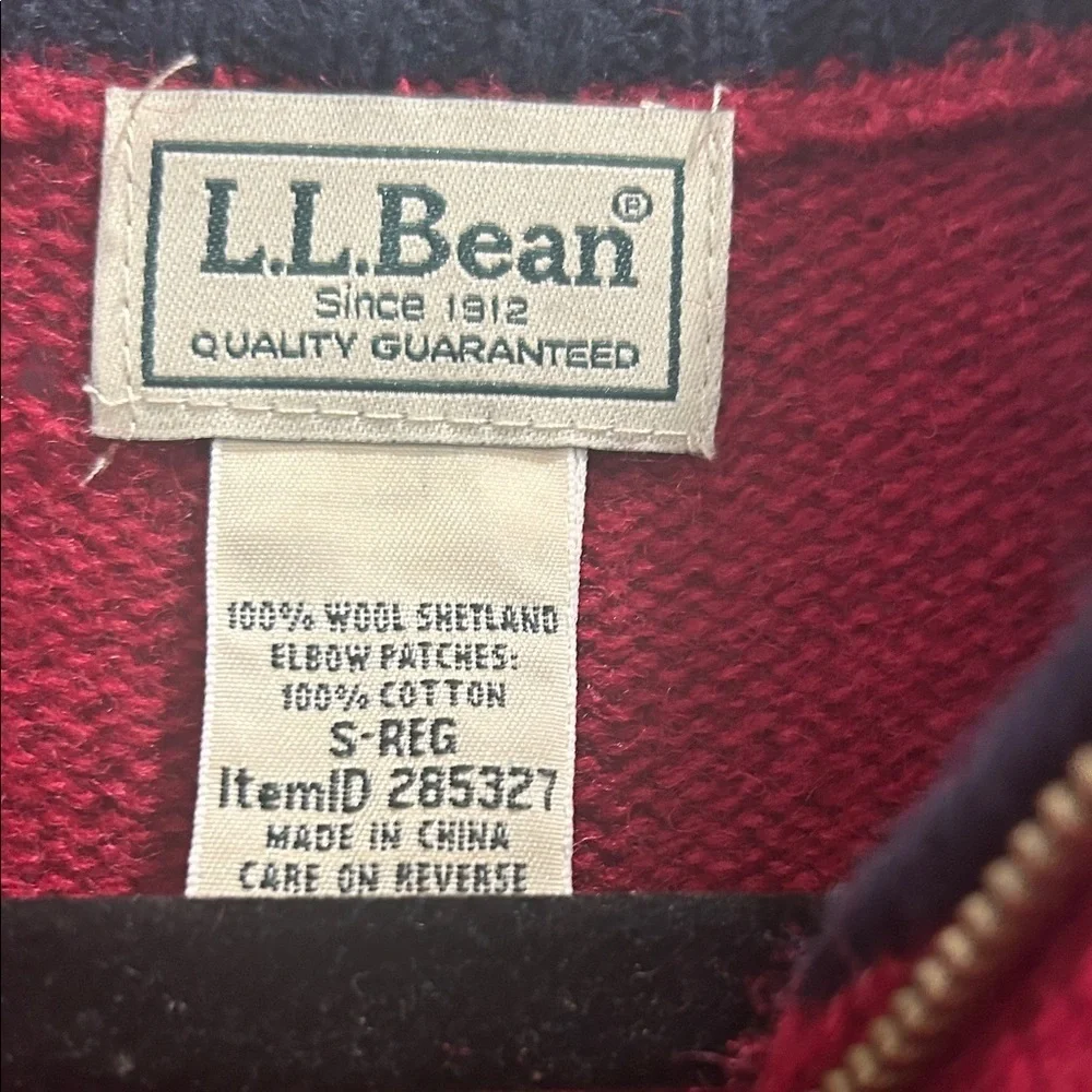 LL BEAN - Men's Burgundy 1/4 Zip Sweater